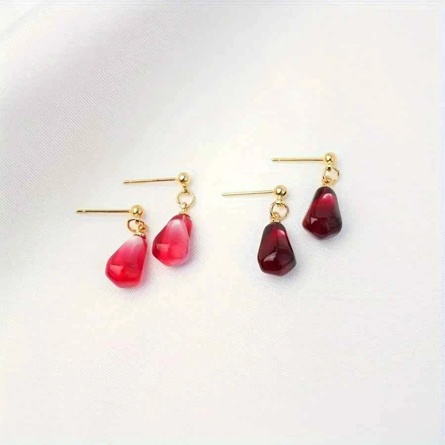 Vibrant Pomegranate Seed Dangle Earring