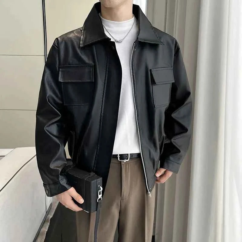 Classic Stylish Windproof Waterproof PU Leather Jacket