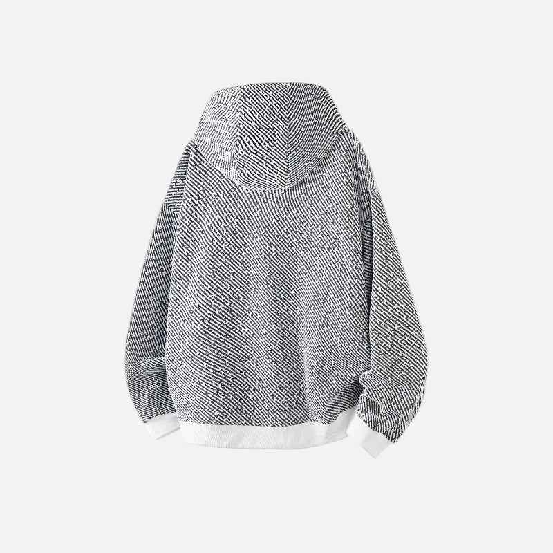 Y2K Lazy Style Striped Oversized Knit Hoodie