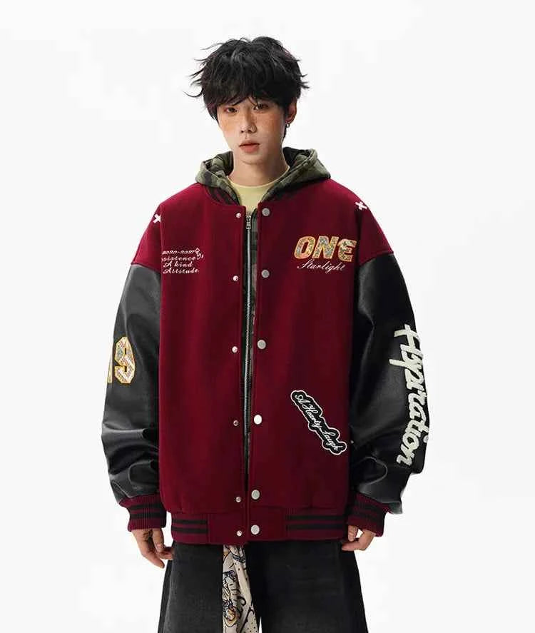 Casual Korean Style Loose Baseball Varsity Jacket