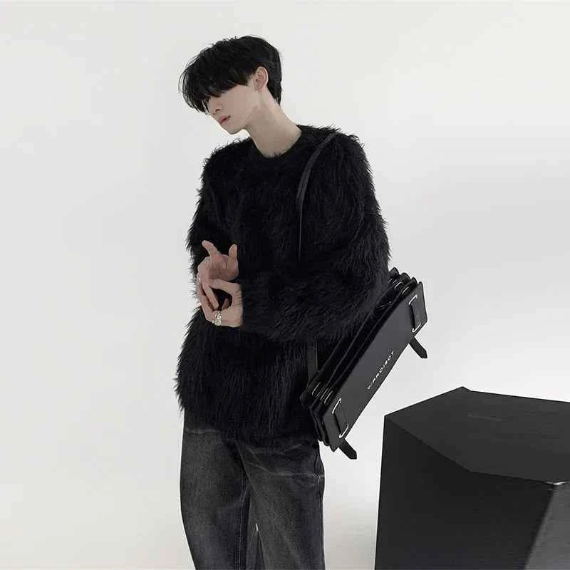 Streetwear Comfort Luxury Chic Mink Wool Knitted Sweater