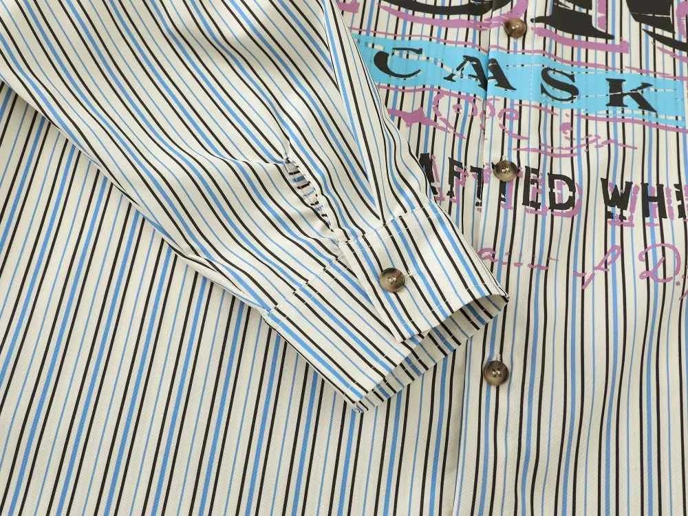 Vintage Striped Single Breasted Long Sleeve Casual Shirt