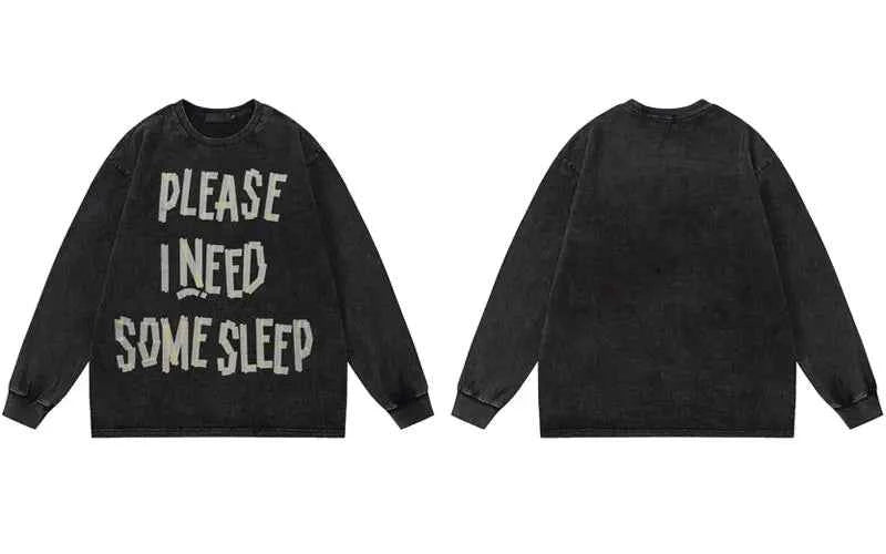 Black Lightweight Graphic Printed Long Sleeve T-Shirt