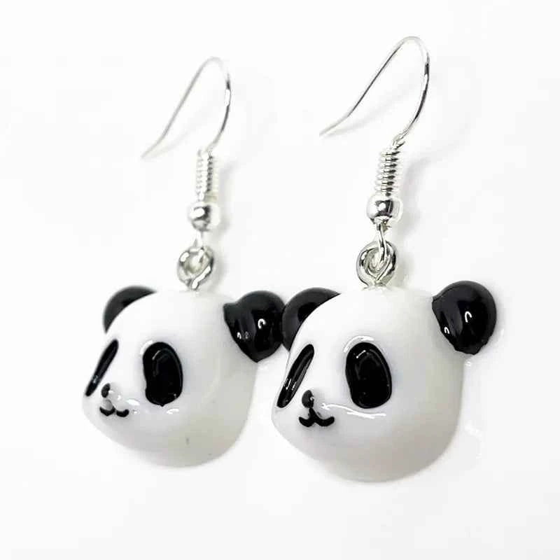 Cute Kawaii Panda Head Resin Earring