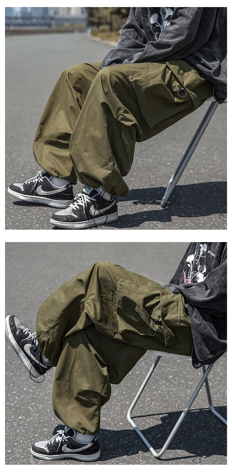 Straight Elastic Ankle Style Baggy Pants