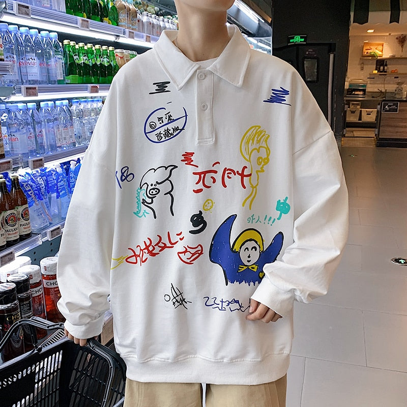 Retro Artwork Long Sleeve Shirt