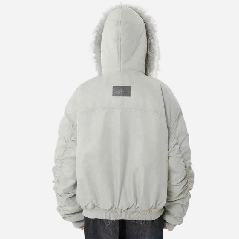 Stylish Lightweight Padded Fur Down Jacket