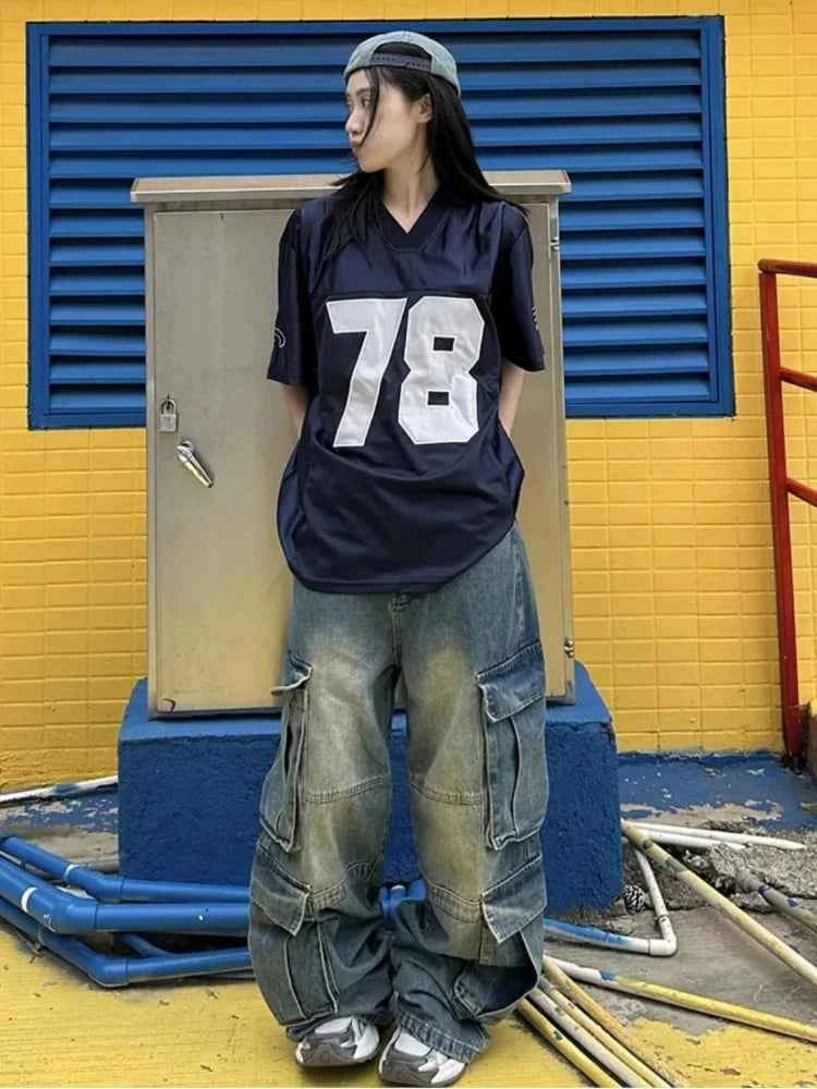 Streetwear Oversized Y2K Sport Number T-Shirt