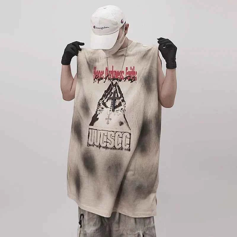 Trendy Vintage Sleeve Less Tank T-Shirt