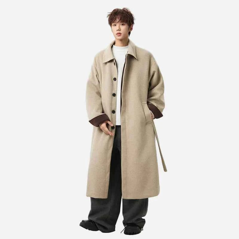 Korean Style Simple Solid Color Woolen Coat
