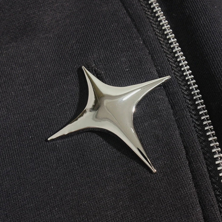 Chrome Star Oversized Hoodie Jacket