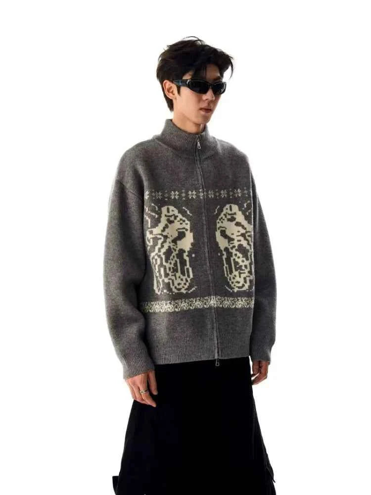 Y2K Versatile Retro High Street Zipper Cardigan