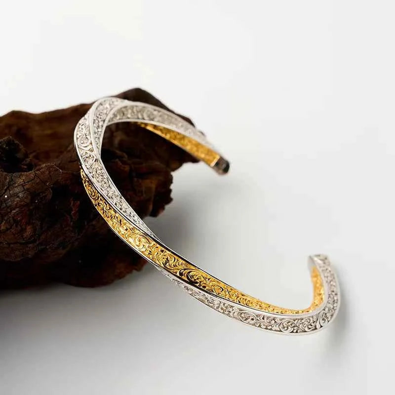 Golden Flower Vintage Stackable Bangle Bracelet