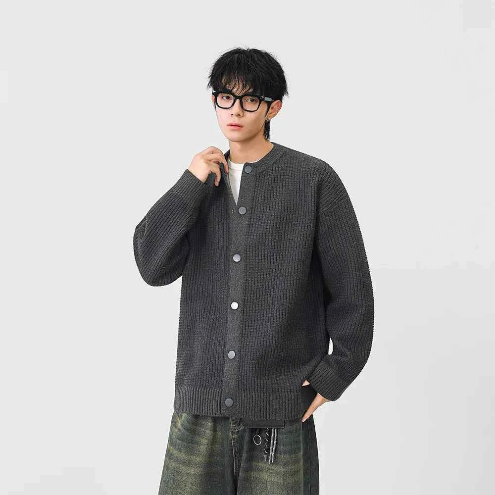 Chic Ribbed Knit Button Front Cardigan