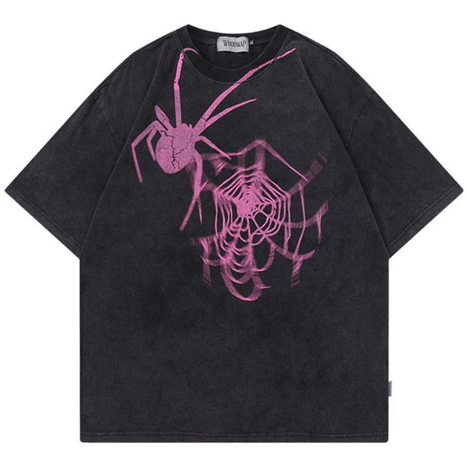 Oversized Spider Print T-shirts