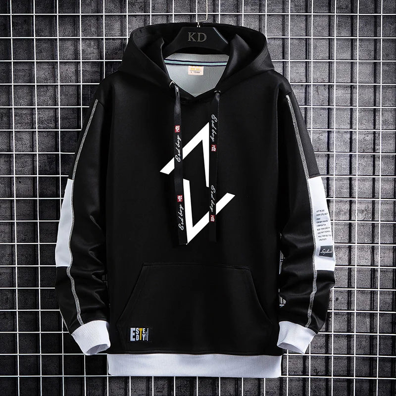 Gridline Contrast Hoodie