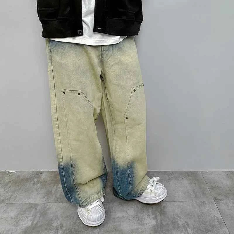 Streetwear Vintage Tie Dye Baggy Wide Leg Jeans