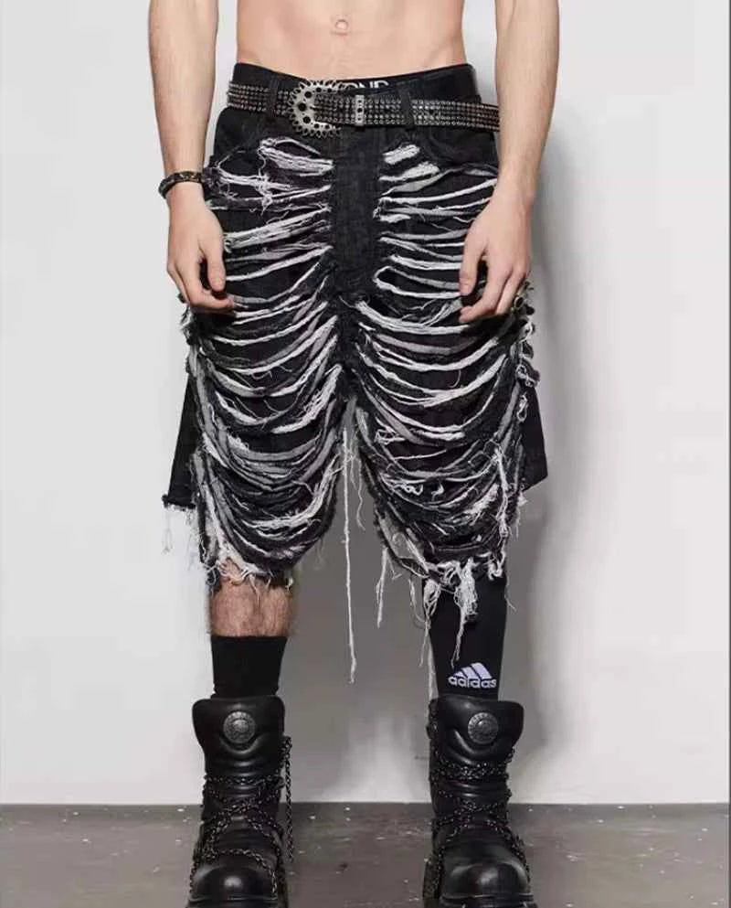 Streetwear Y2K Vintage High Waist Black Denim Jorts