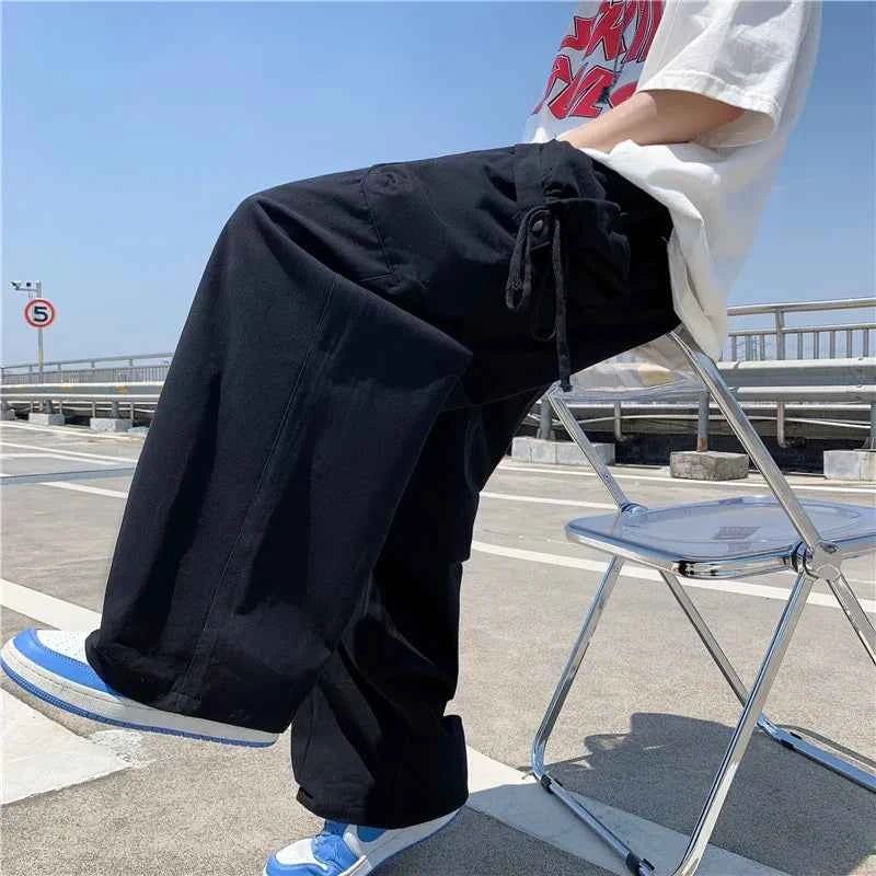 Y2K Japanese Style Loose Straight Leg Cargo Pants
