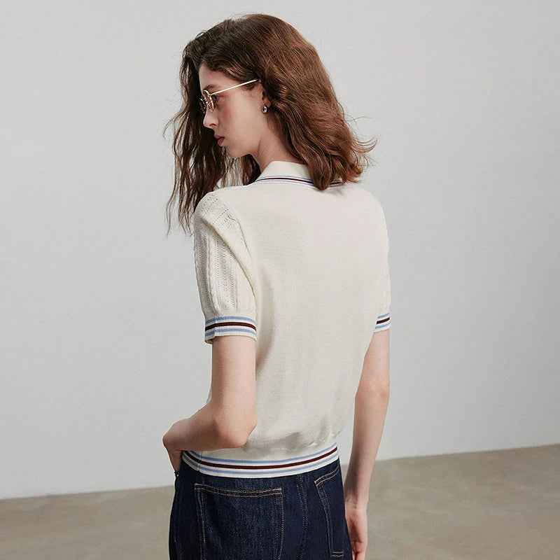 Stylish Knit Summer Short Sleeve T-shirt
