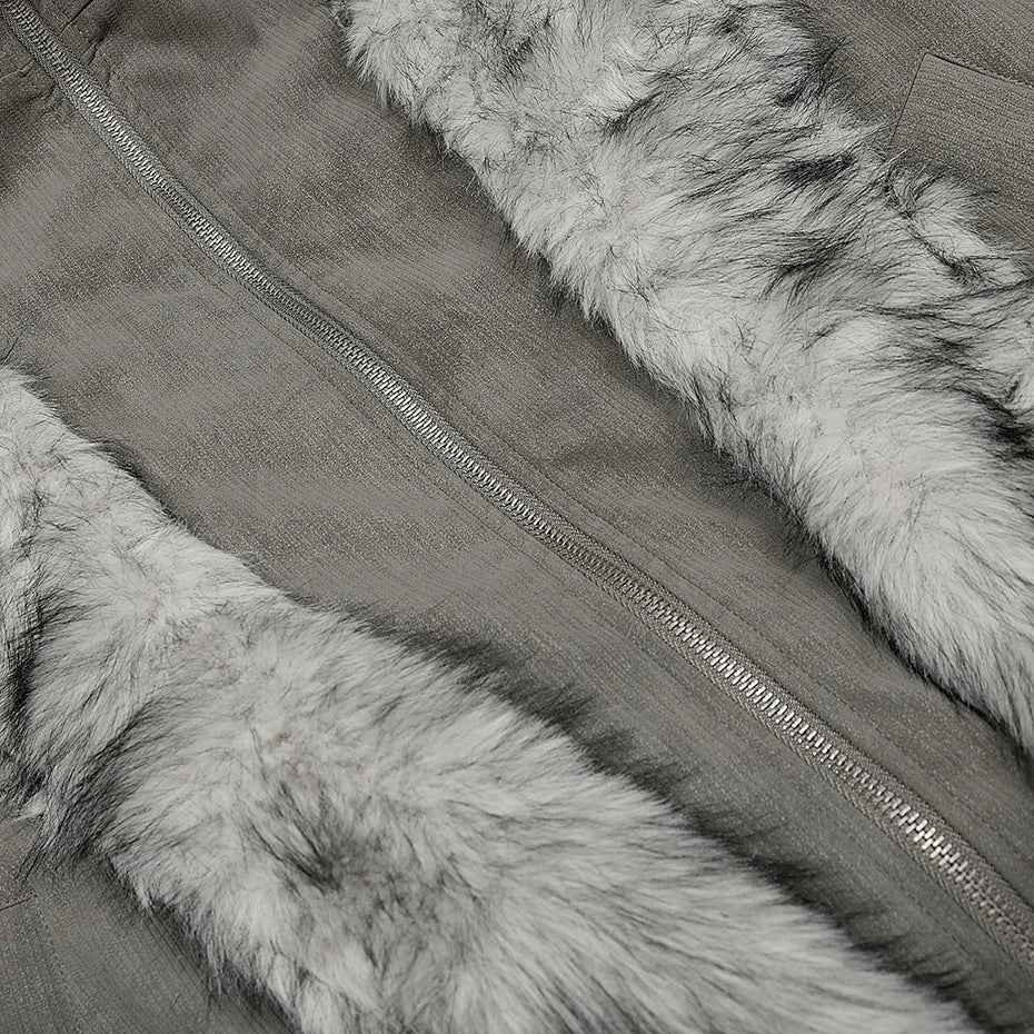 Streetwear Winter Vintage Fur Thicken Parkas Jacket