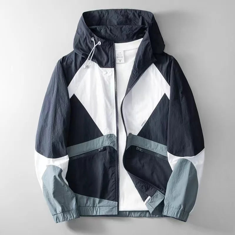 ZK26 Color Block Zipper Jacket