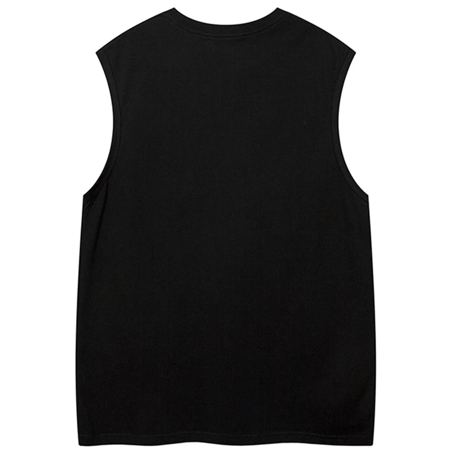Star Patchwork Streetwear Oversized Vest