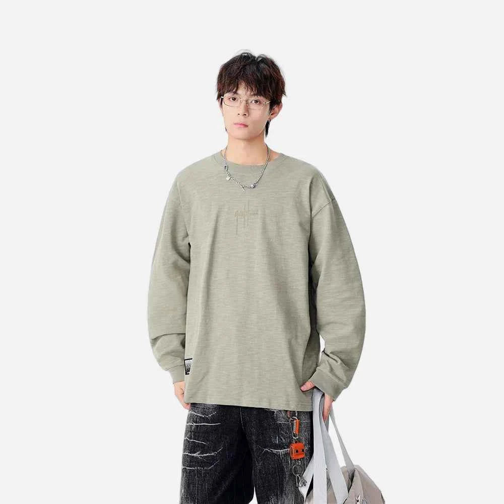 Long-lasting Embroidered Logo Long Sleeve T-Shirt