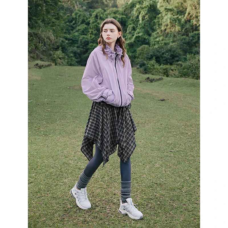 Lightweight Ice Silk Jacquard Drawn Collar Sweatshirt