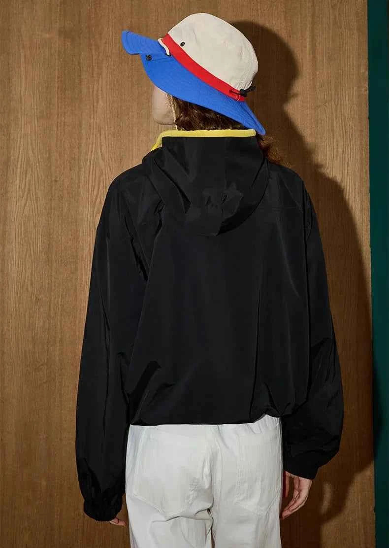 Signature Bright Zip Hooded Windbreaker Jacket