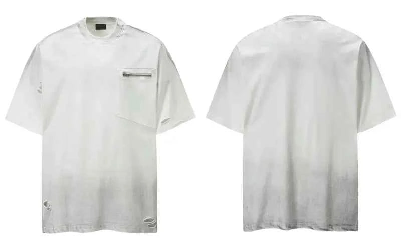Effortless Distressed Cool Tie Dye Ripped T-Shirt