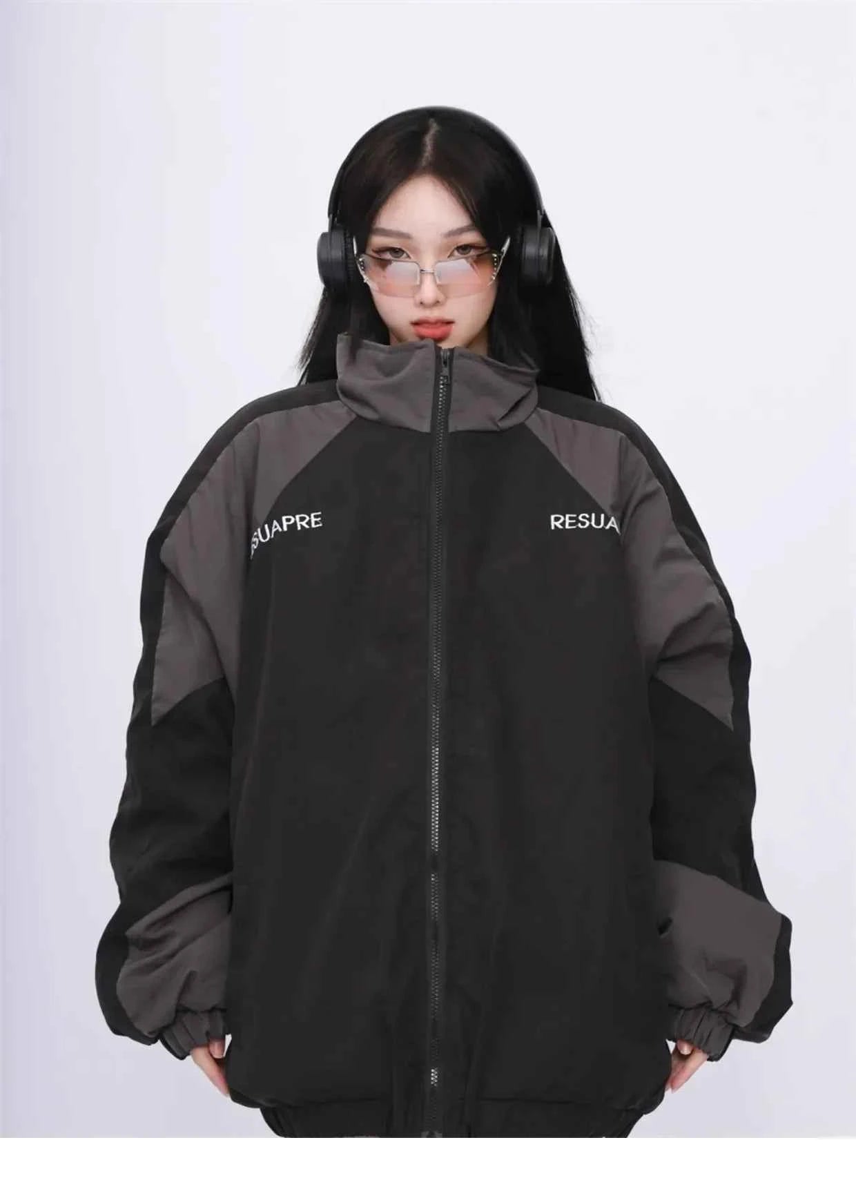 Oversized Energy Streetwear Patchwork Windbreak Jacket