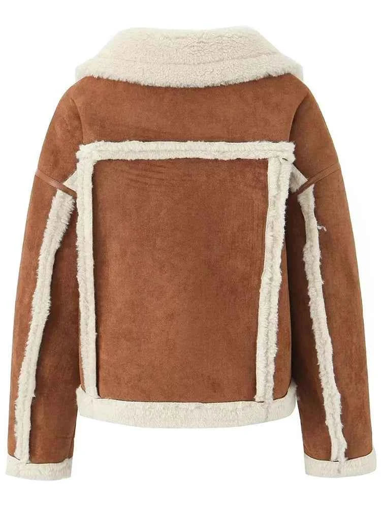 Ladies Retro Suede Leather Jacket