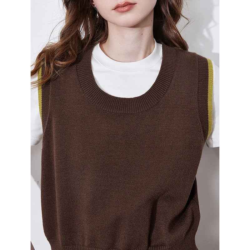Chic Knitted Sleeveless U-Neck Sweater