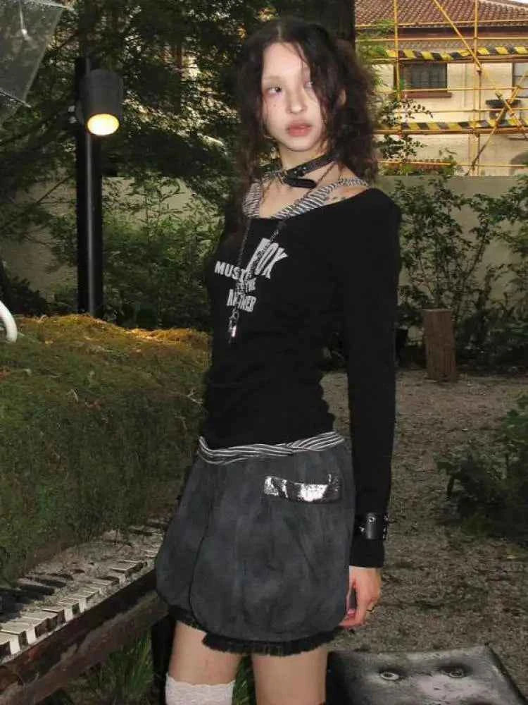 Gothic Patchwork Graphic T-Shirt