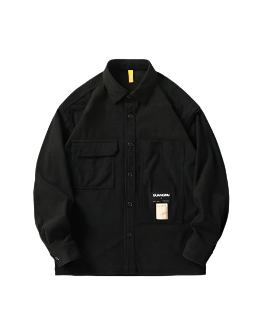 Corduroy Waffle Plaid Semi Collar Overshirt