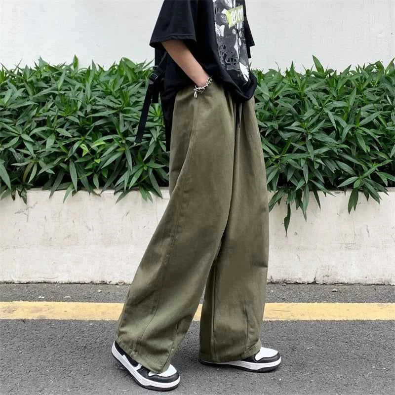 Versatile Loose Straight Cotton Wide Leg Pants