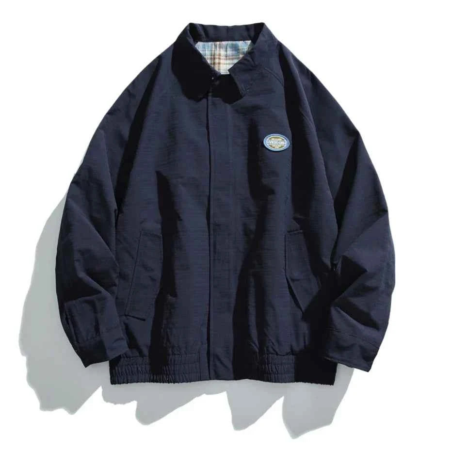 Autumn Plaid Casual Double Face Windbreaker Jacket