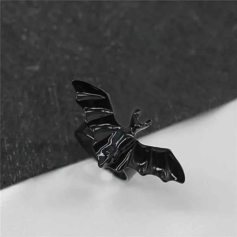 Y2K Gothic Black Bat Halloween Ring