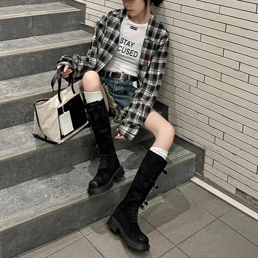 Vintage Classic Y2K Style Knee-High Boot