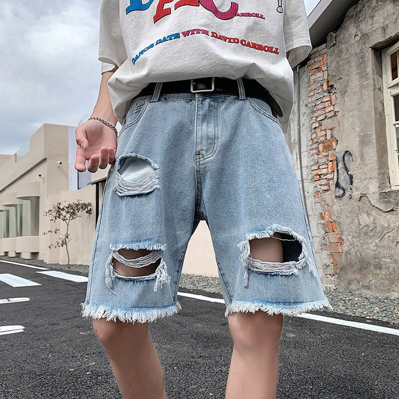 Denim Ripped Jeans Shorts