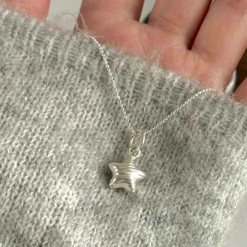 Sparkling Sterling Silver Stars Necklace