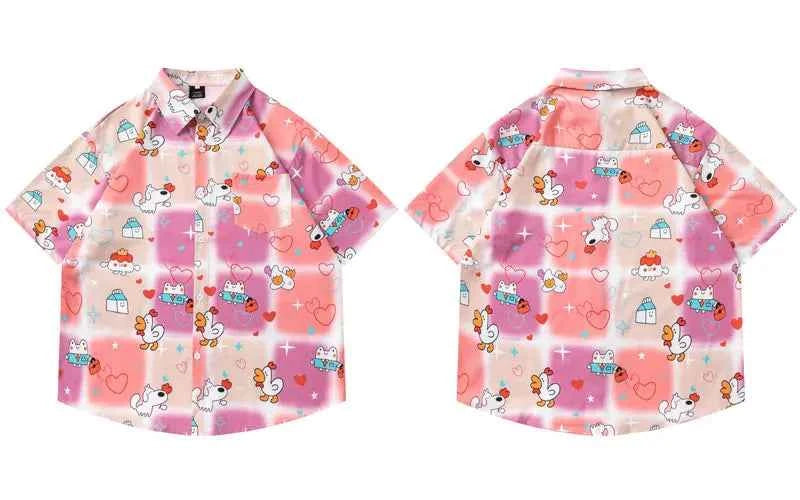 Y2K Vibrant Elevated Graphic Button-Up Shirt