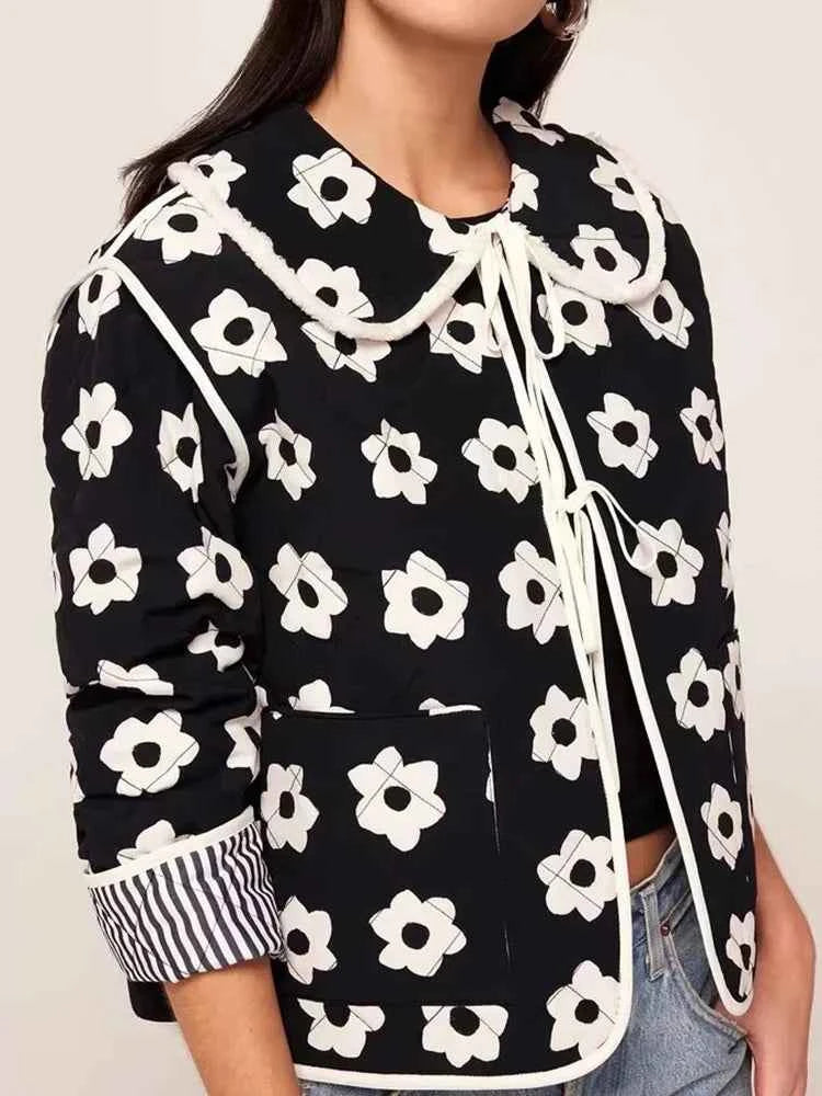 Boho Floral Reversible Padded Jacket