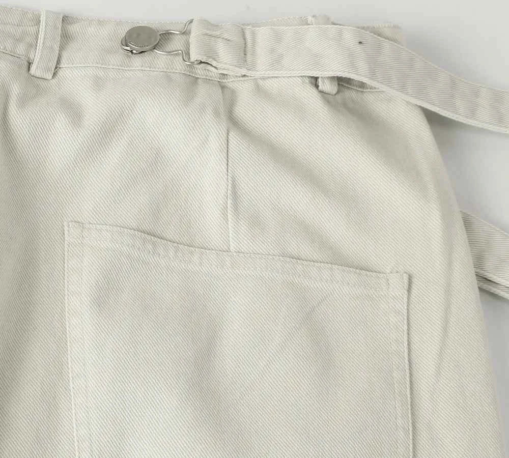 Y2K Detachable Belt Washed Cotton Denim Jeans