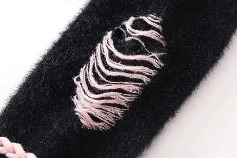 Gothic Oversized Knitted Spider Casual Cardigan
