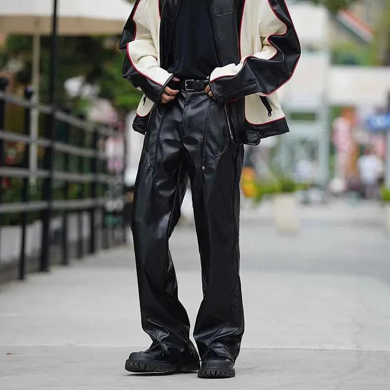 Black Waterproof Motorcycle Leather Pants