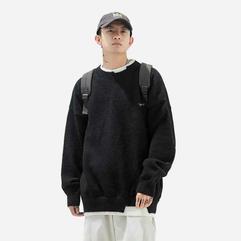 Y2K Soloid Color Patchwork Ripped Knit Sweater