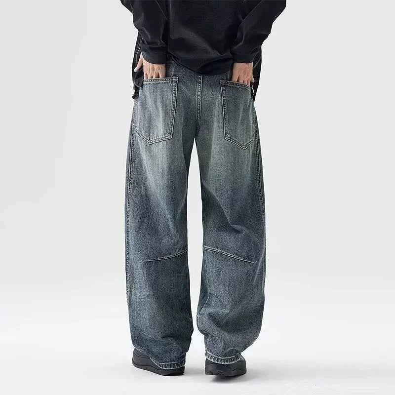 Men's Cool Vintage Straight Wide Leg Denim Jeans