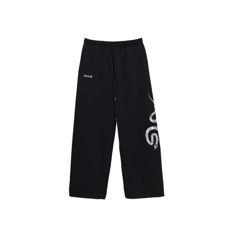 Snake Patch Embroidery Lace Hip Pants - Luxuryurbanwear